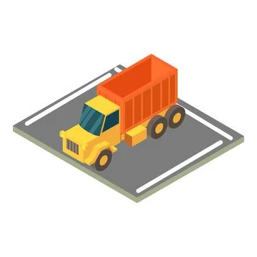 Dump truck icon, isometric style 스톡 일러스트