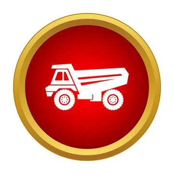 Dump truck icon representing construction and mining vehicle Stock Illustration