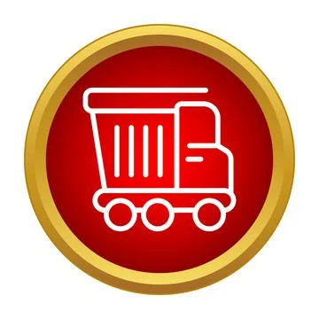 Dump truck icon representing construction and transport Stock Illustration