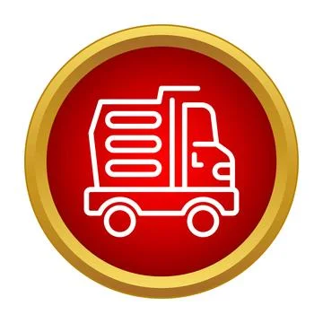 Dump truck icon representing construction and transport Stock Illustration