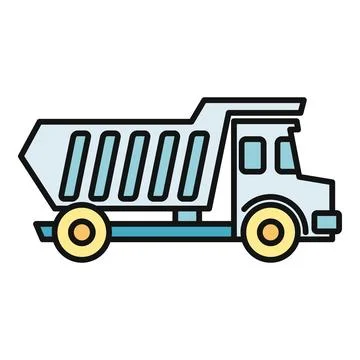 Dump truck icon representing construction and industrial transport Stock Illustration