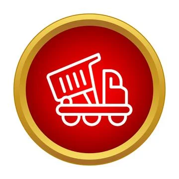 Dump truck icon representing construction and industry Stock Illustration