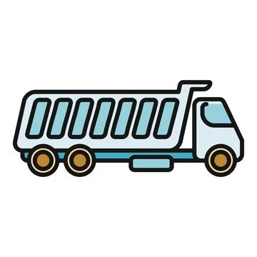 Dump truck icon representing heavy construction transportation Stock Illustration