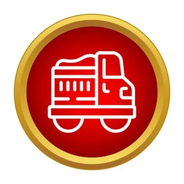 Dump truck icon showing construction transport logistics Stock Illustration