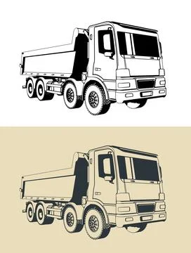 Dump truck illustrations Stock Illustration