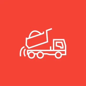 Dump truck line icon Ilustración de archivo
