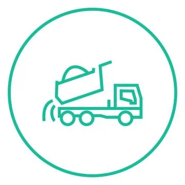 Dump truck line icon Ilustración de archivo