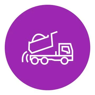 Dump truck line icon Ilustración de archivo
