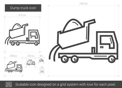 Dump truck line icon. Ilustración de archivo