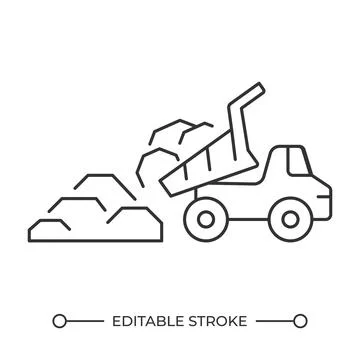 Dump truck linear icon Stock Illustration
