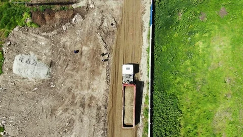 Dump truck movement. Work machinery. Stock Footage 111529228