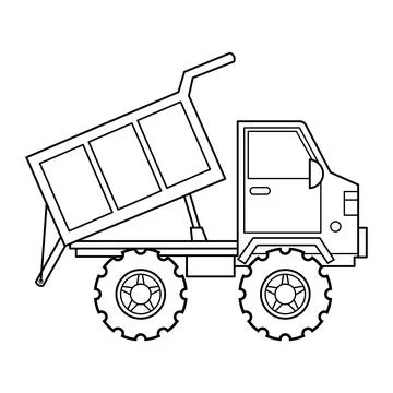 Dump Truck Outline Stock Illustration