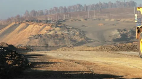 Dump truck in pit mine Video stock 10757236