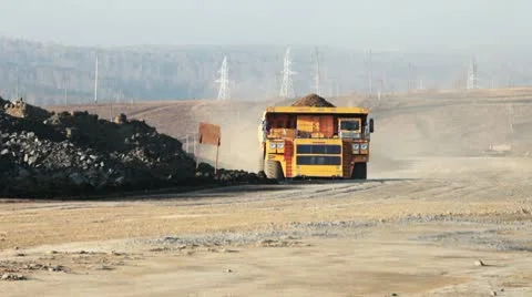Dump truck in pit mine Stock Footage 10767179