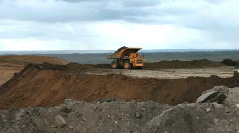 Dump truck in pit mine Stock Footage 49343975