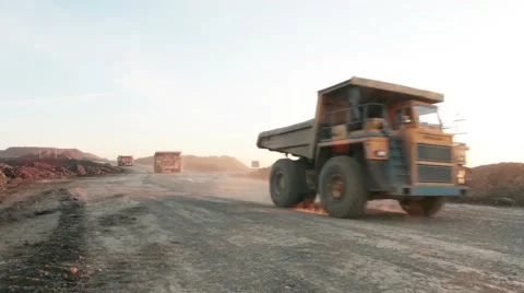Dump truck in pit mine Stock Footage 49463460