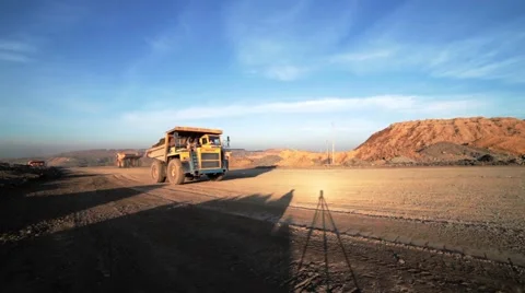 Dump truck in pit mine Stock Footage 49463729