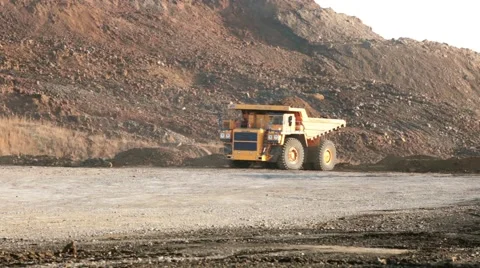 Dump truck in pit mine Stock Footage 49464171