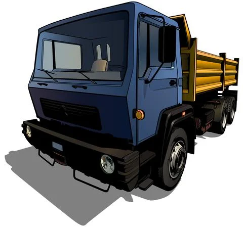 Dump Truck with Shadow on the Ground Stock Illustration