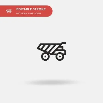 Dump Truck Simple vector icon. Illustration symbol design template for web mo Stock Illustration