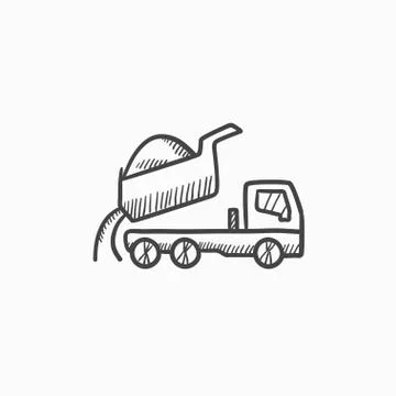 Dump truck sketch icon Ilustración de archivo