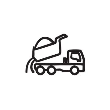 Dump truck sketch icon Ilustración de archivo