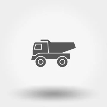 Dump truck Toy. Icon. Vector. Silhouette. Flat design Stock Illustration