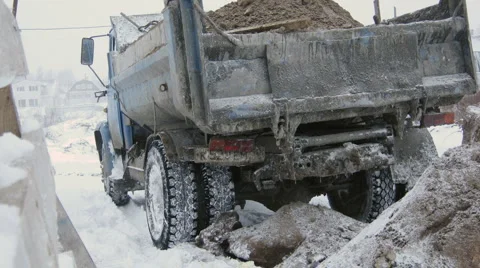 Dump truck unloading time lapse Stock Footage 951972
