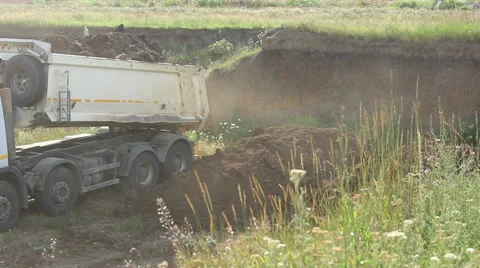 Dump Truck Unloads Stock Footage 46113558