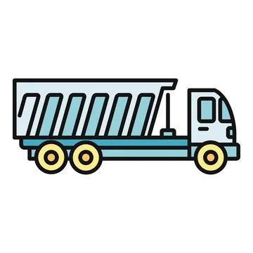 Dump truck vector icon for construction industry Stock Illustration