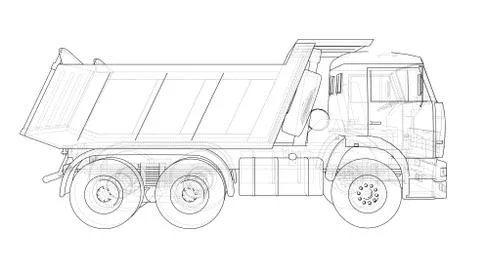 Dump truck. Vector Illustrazione stock