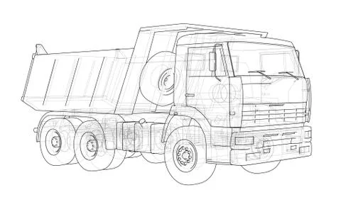 Dump truck. Vector Stock Illustration