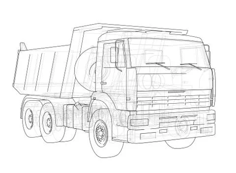 Dump truck. Vector Stock Illustration