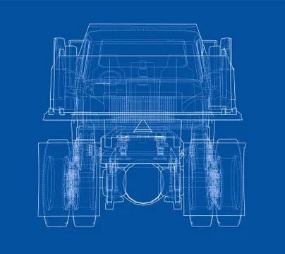 Dump truck. Vector Stock Illustration