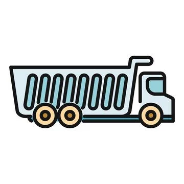 Dump truck vector illustration icon showing transportation Stock Illustration