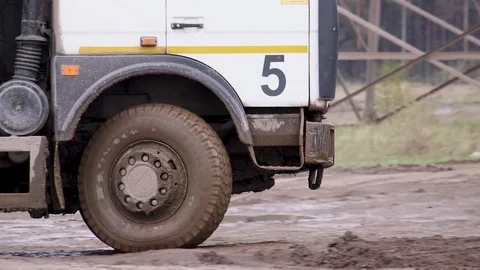 Dump truck wheel Stock Footage 99178840
