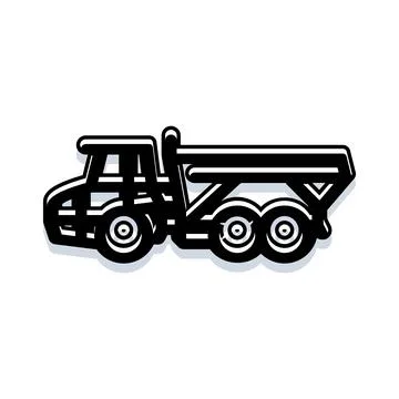 Dump truck working in construction and mining industry Stock Illustration