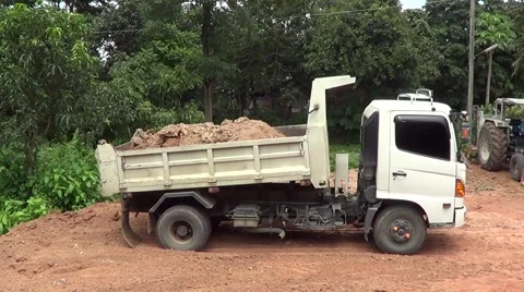 Dump truck working Video stock 40891606