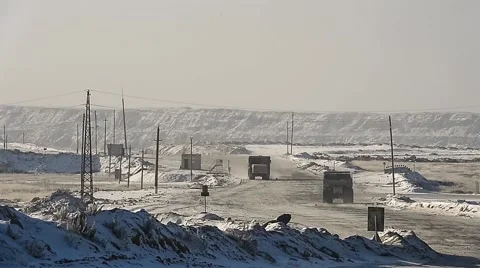 Dump Trucks carriy ore. Video stock 63545507