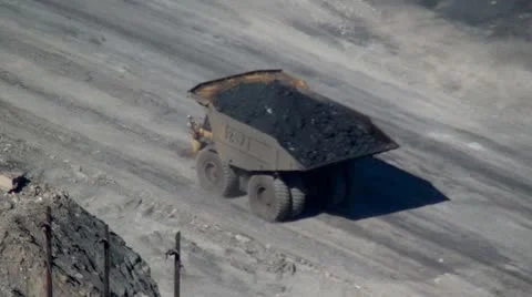 Dump Trucks, Coal Mines, Mining Industry, Energy Stock Footage 22012965