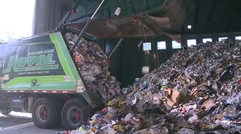 Dump trucks dumping waste (4 of 11) Stock Footage 32283692