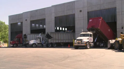 Dump trucks dumping waste (6 of 11) Video stock 32283810