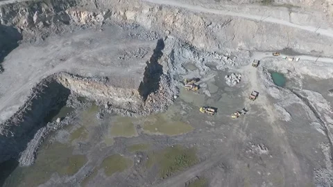 Dump trucks in the granite quarry. Stock Footage 200827349