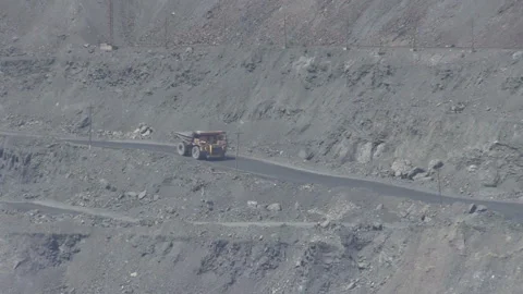 Dump trucks in open cast mine Stock Footage 131417933