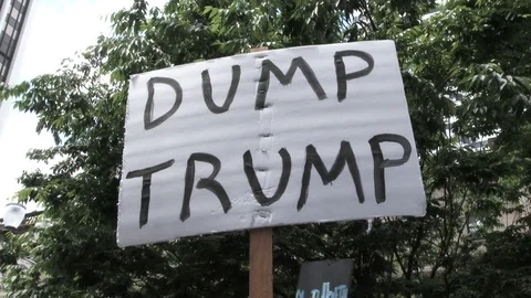 Dump Trump Protesters Stock Footage 76618177