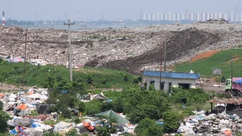 Dump Yard , sanitary land Stock Footage 116118868