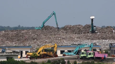 Dump Yard , sanitary land Stock Footage 116120262