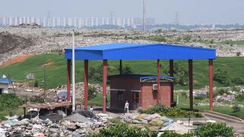 Dump Yard , sanitary land Stock Footage 116149572