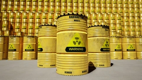Dump Of Yellow And Black Barrels With Nuclear Radioactive Waste Stock-Footage 291872124