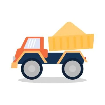 Dumper with building sand. Vector illustration . Stock Illustration